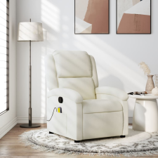 vidaXL krémszínű bársony dönthető masszázsfotel masszázsfotel