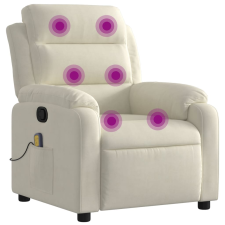 vidaXL krémszínű bársony dönthető masszázsfotel (373520) masszázsfotel