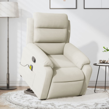 vidaXL krémszínű bársony felállást segítő dönthető masszázsfotel masszázsfotel