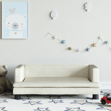 vidaXL krémszínű bársony gyerekkanapé 80 x 45 x 30 cm gyermekbútor