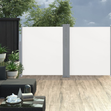 vidaXL Krémszínű behúzható dupla teraszi napellenző 170 x 600 cm kerti dekoráció