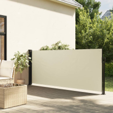 vidaXL Krémszínű behúzható oldalsó napellenző 140 x 500 cm kerti bútor