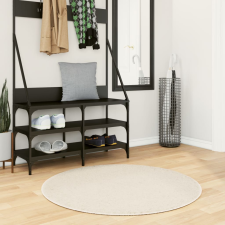 vidaXL krémszínű hosszú szálú bozontos modern szőnyeg Ø 100 cm lakástextília