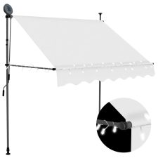 vidaXL krémszínű kézzel kihúzható LED-es napellenző 100 cm kerti bútor