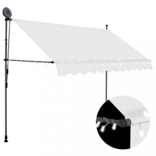 vidaXL Krémszínű kézzel kihúzható LED-es napellenző 250 cm kerti bútor