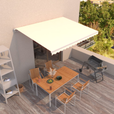 vidaXL krémszínű kézzel kihúzható napellenző 450 x 300 cm kerti bútor