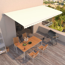 vidaXL krémszínű kézzel kihúzható napellenző 600 x 350 cm kerti bútor