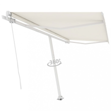 vidaXL Krémszínű kézzel kihúzható póznás napellenző 400 x 300 cm kerti bútor