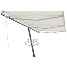 vidaXL krémszínű kézzel kihúzható póznás napellenző 600 x 350 cm kerti bútor