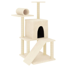 vidaXL krémszínű macskabútor szizál kaparófákkal 110,5 cm (172061) macskabútor