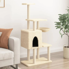 vidaXL krémszínű macskabútor szizál kaparófákkal 131 cm macskafelszerelés