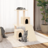 vidaXL krémszínű macskabútor szizál kaparófákkal 82 cm