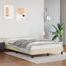 vidaXL Krémszínű műbőr ágykeret fejtámlával 120 x 200 cm ágy és ágykellék