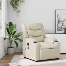 vidaXL krémszínű műbőr dönthető masszázsfotel masszázsfotel