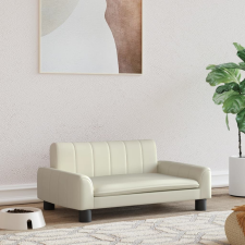 vidaXL Krémszínű műbőr kutyaágy 70 x 45 x 30 cm szállítóbox, fekhely kutyáknak