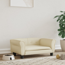 vidaXL krémszínű műbőr kutyaágy 70 x 45 x 30 cm szállítóbox, fekhely kutyáknak