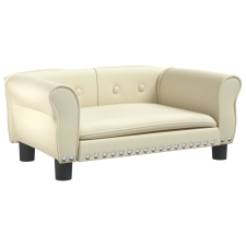 vidaXL krémszínű műbőr kutyaágy 70 x 45 x 30 cm (171832) szállítóbox, fekhely kutyáknak