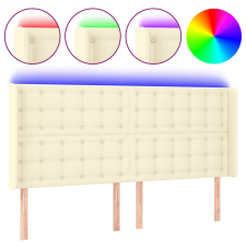 vidaXL krémszínű műbőr LED-es fejtámla 183x16x118/128 cm (3124152) ágy és ágykellék