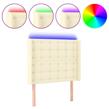 vidaXL krémszínű műbőr LED-es fejtámla 93x16x118/128 cm (3124128) ágy és ágykellék