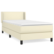 vidaXL krémszínű műbőr rugós ágy matraccal 100 x 200 cm (3130705) ágy és ágykellék