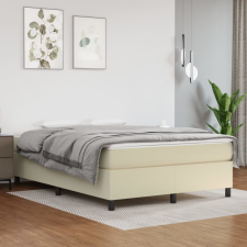 vidaXL krémszínű műbőr rugós ágykeret 140x200 cm ágy és ágykellék
