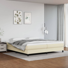 vidaXL krémszínű műbőr rugós ágykeret 200x200 cm ágy és ágykellék