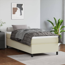 vidaXL krémszínű műbőr rugós ágykeret 90x190 cm ágy és ágykellék
