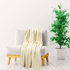 vidaXL krémszínű poliészter takaró 130x170 cm lakástextília
