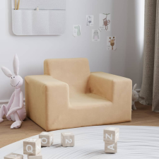 vidaXL krémszínű puha plüss gyerekkanapé bútor