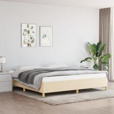 vidaXL Krémszínű szövet ágykeret 200x200 cm ágy és ágykellék