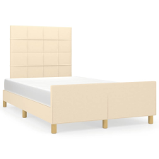vidaXL krémszínű szövet ágykeret fejtámlával 120 x 190 cm ágy és ágykellék