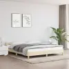 vidaXL Krémszínű szövet ágykeret fejtámlával 180 x 200 cm
