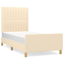 vidaXL krémszínű szövet ágykeret fejtámlával 90 x 190 cm (3125184) ágy és ágykellék