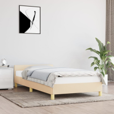 vidaXL Krémszínű szövet ágykeret fejtámlával 90 x 200 cm ágy és ágykellék