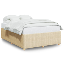 vidaXL krémszínű szövet ágykeret matrac nélkül 140 x 190 cm (3284940) ágy és ágykellék