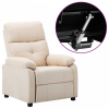 vidaXL krémszínű szövet dönthető elektromos fotel