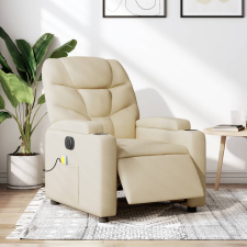 vidaXL krémszínű szövet dönthető elektromos masszázsfotel masszázsfotel