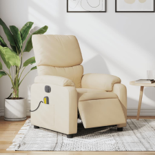 vidaXL krémszínű szövet dönthető elektromos masszázsfotel masszázsfotel