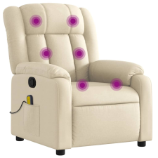 vidaXL krémszínű szövet dönthető masszázsfotel (373595) masszázsfotel