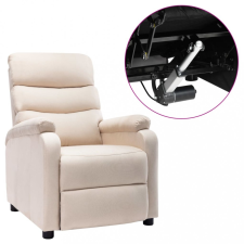 vidaXL Krémszínű szövet elektromos dönthető fotel bútor