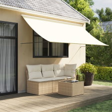 vidaXL krémszínű szövet és acél feltekerhető napellenző 300 x 150 cm kerti bútor