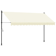 vidaXL krémszínű szövet és acél feltekerhető napellenző 350 x 150 cm (368748) kerti bútor