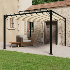 vidaXL krémszínű szövet és alumínium pavilon lamellás tetővel 3 x 3 m kerti bútor