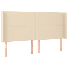 vidaXL krémszínű szövet fejtámla szárnyakkal 183x16x118/128 cm (3119319) ágy és ágykellék