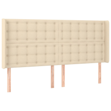 vidaXL krémszínű szövet fejtámla szárnyakkal 203x16x118/128 cm (3120041) ágy és ágykellék