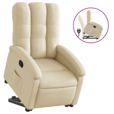 vidaXL krémszínű szövet felállást segítő dönthető fotel (3204101) bútor