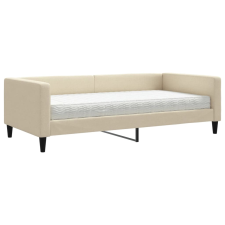 vidaXL krémszínű szövet kanapéágy matraccal 100x200 cm (3196569) ágy és ágykellék