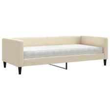 vidaXL krémszínű szövet kanapéágy matraccal 90 x 200 cm (3196564) ágy és ágykellék