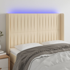 vidaXL krémszínű szövet LED-es fejtámla 147x16x118/128 cm ágy és ágykellék
