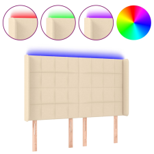 vidaXL krémszínű szövet LED-es fejtámla 147x16x118/128 cm (3124051) ágy és ágykellék